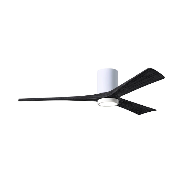 Irene IR3HLK LED Flush Mount Ceiling Fan in Gloss White/Matte Black (60-Inch).