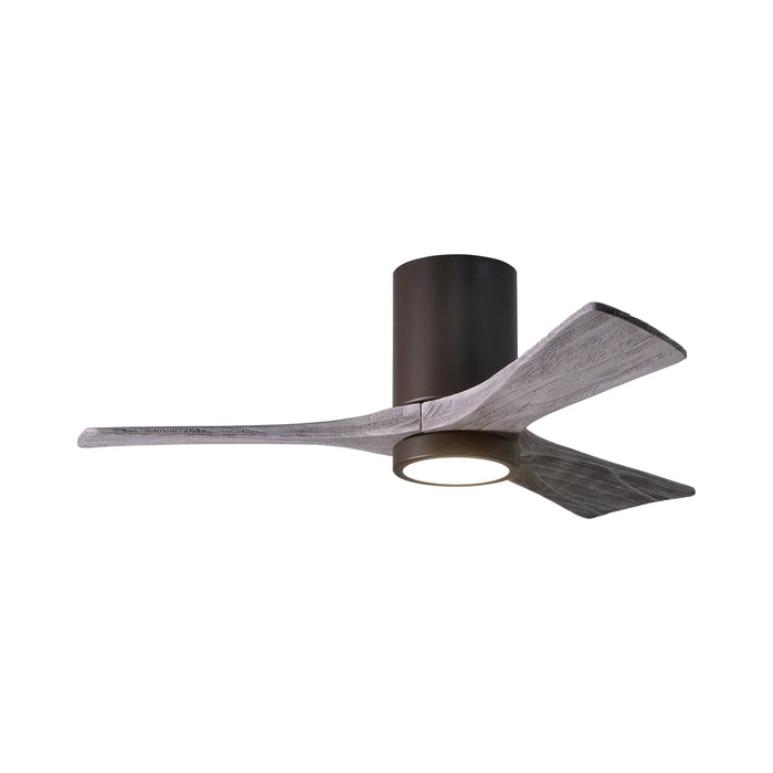 Irene IR3HLK LED Flush Mount Ceiling Fan in Textured Bronze/Barn Wood (42-Inch).