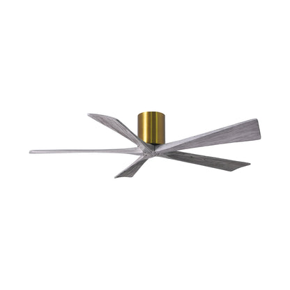 Irene IR5H Indoor / Outdoor Ceiling Fan in Brushed Brass/Barn Wood (60-Inch).