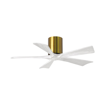 Irene IR5H Indoor / Outdoor Ceiling Fan in Brushed Brass/Matte White (42-Inch).