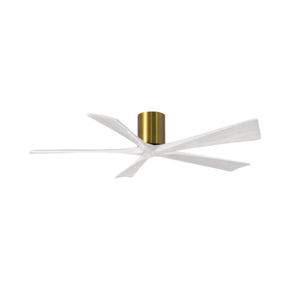 Irene IR5H Indoor / Outdoor Ceiling Fan in Brushed Brass/Matte White (60-Inch).