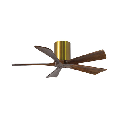 Irene IR5H Indoor / Outdoor Ceiling Fan in Brushed Brass/Walnut (42-Inch).