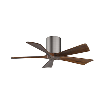 Irene IR5H Indoor / Outdoor Ceiling Fan in Brushed Pewter/Walnut (42-Inch).