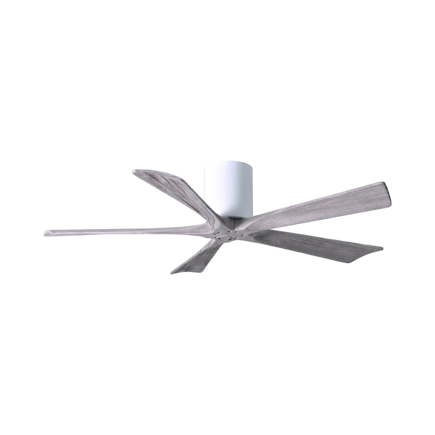 Irene IR5H Flush Mount Ceiling Fan in Gloss White/Barn Wood (52-Inch).