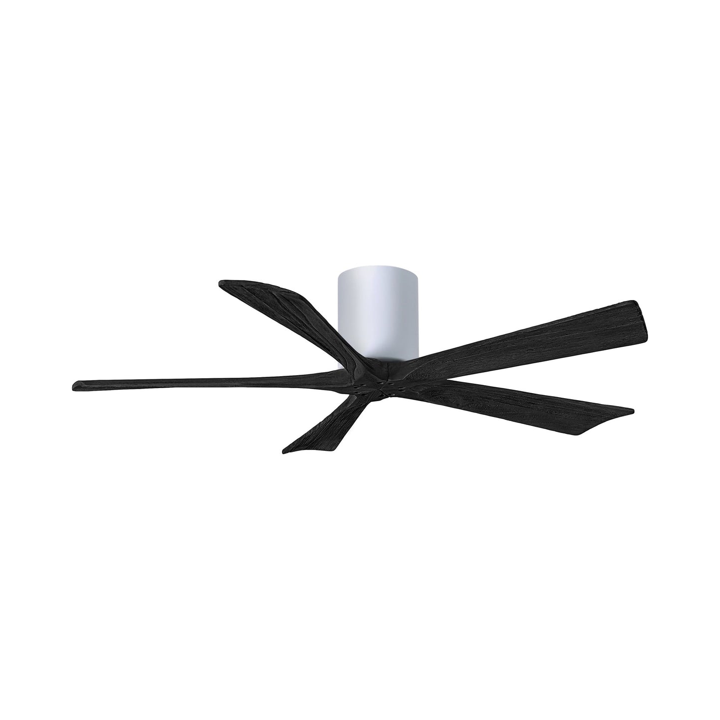 Irene IR5H Flush Mount Ceiling Fan in Gloss White/Matte Black (52-Inch).