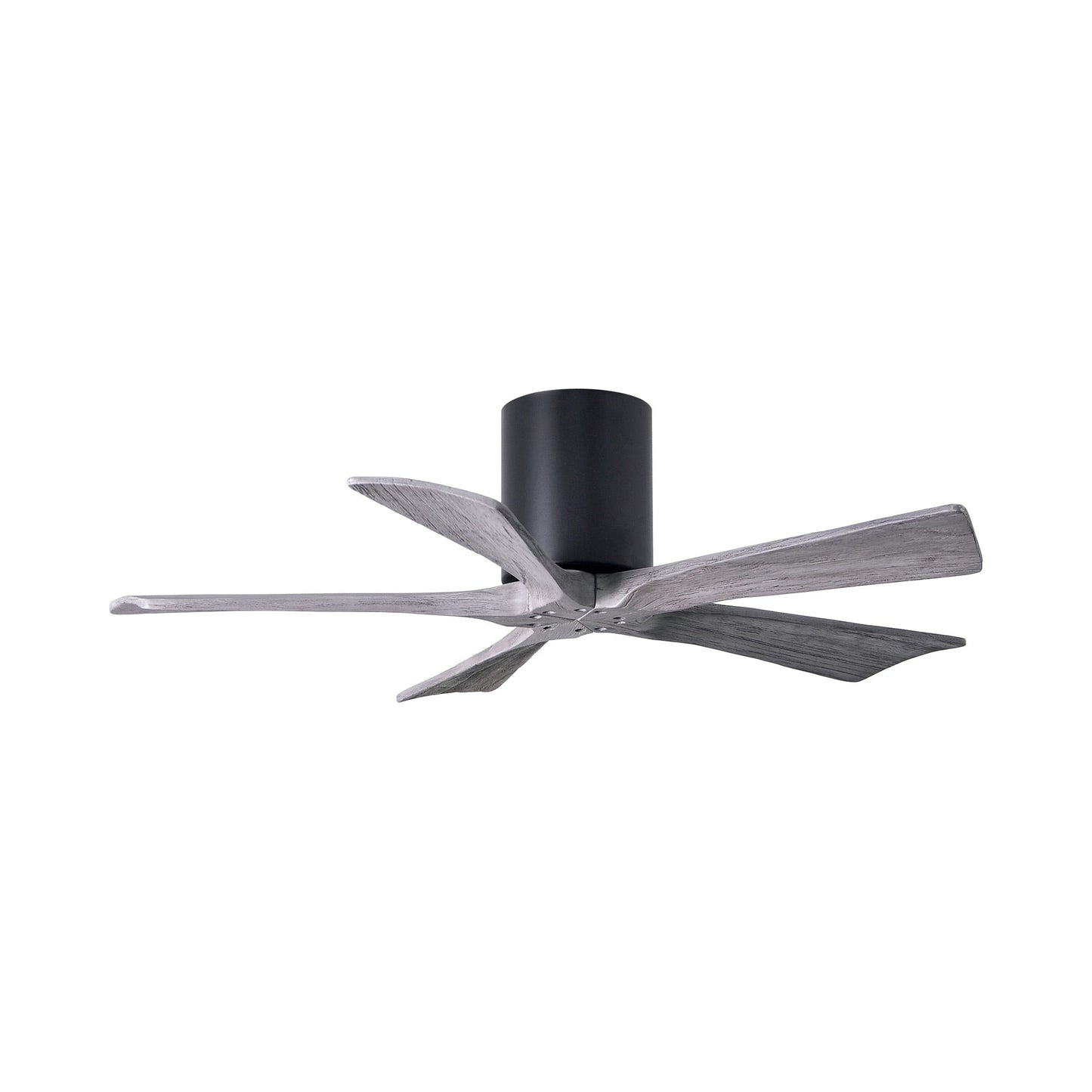 Irene IR5H Flush Mount Ceiling Fan in Matte Black/Barn Wood (42-Inch).