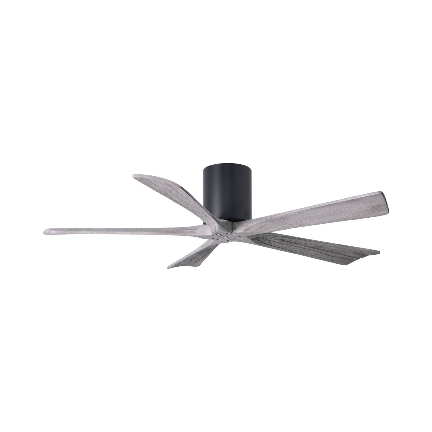 Irene IR5H Flush Mount Ceiling Fan in Matte Black/Barn Wood (52-Inch).