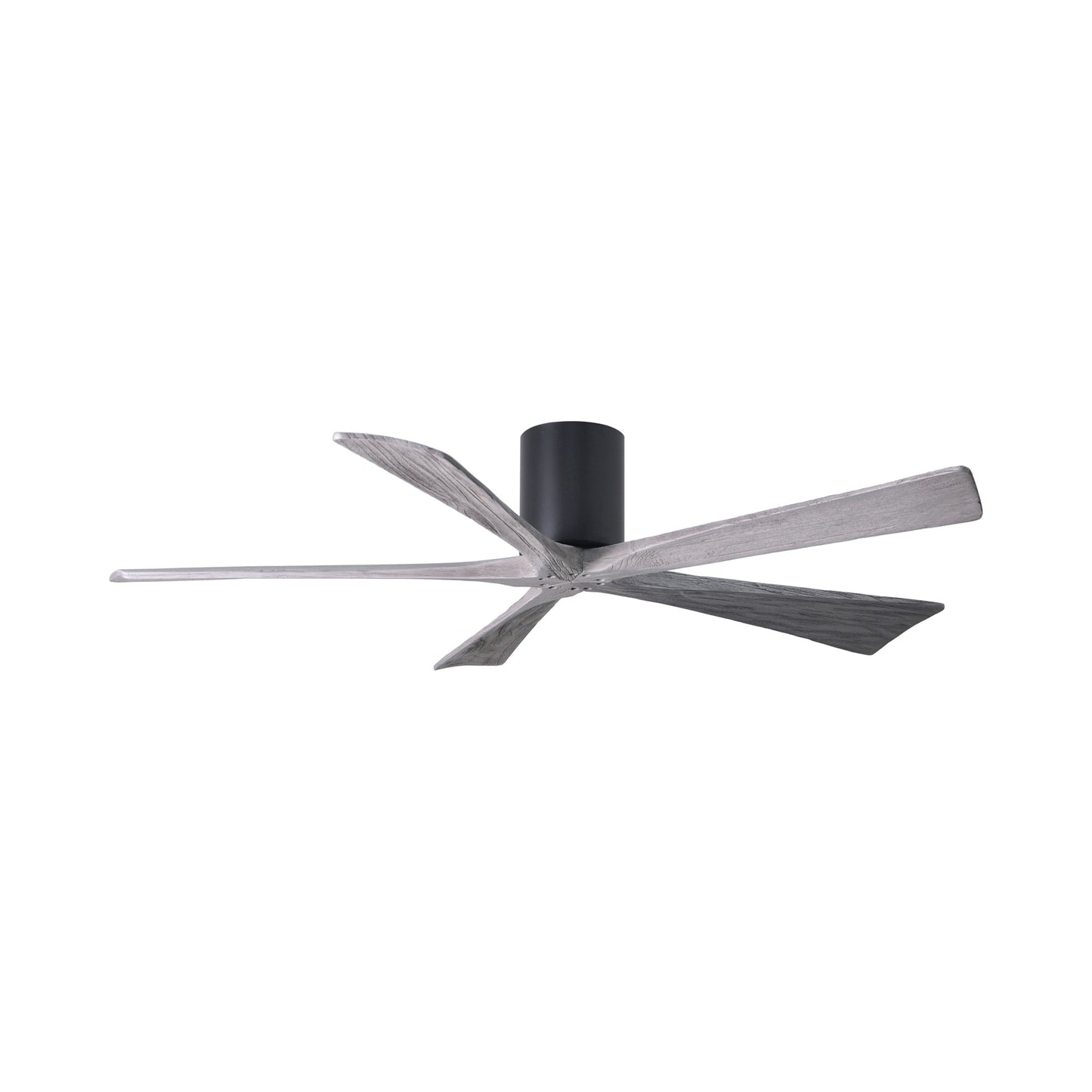 Irene IR5H Flush Mount Ceiling Fan in Matte Black/Barn Wood (60-Inch).