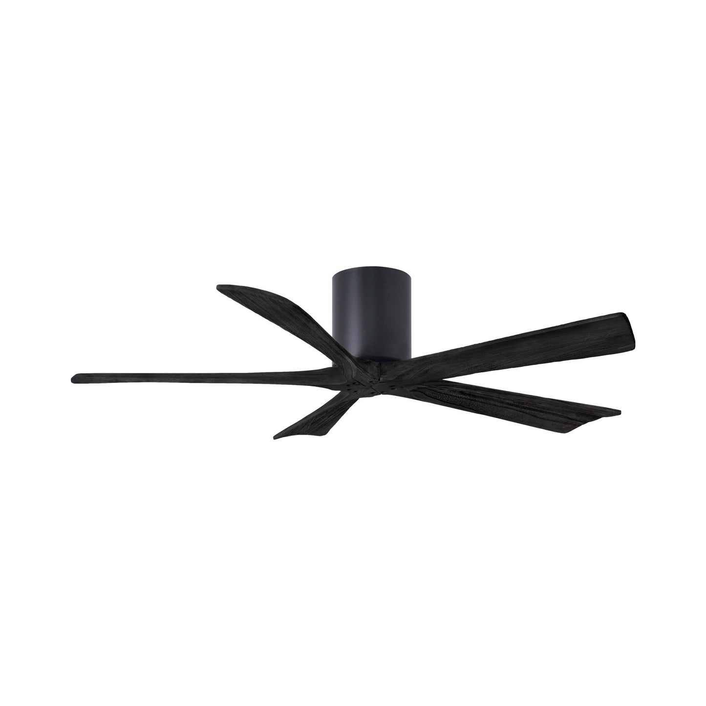 Irene IR5H Flush Mount Ceiling Fan in Matte Black/Matte Black (52-Inch).