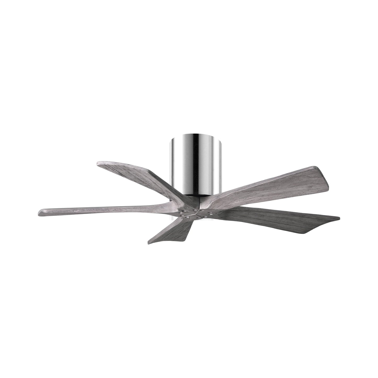 Irene IR5H Flush Mount Ceiling Fan in Polished Chrome/Barn Wood (42-Inch).