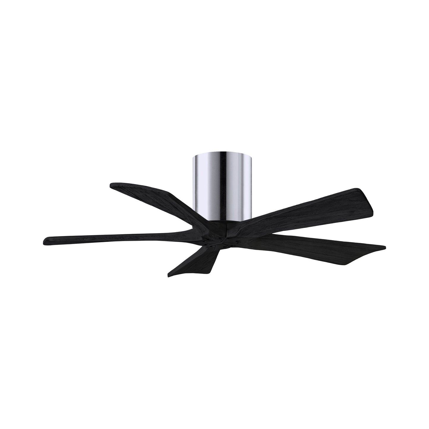 Irene IR5H Flush Mount Ceiling Fan in Polished Chrome/Matte Black (42-Inch).