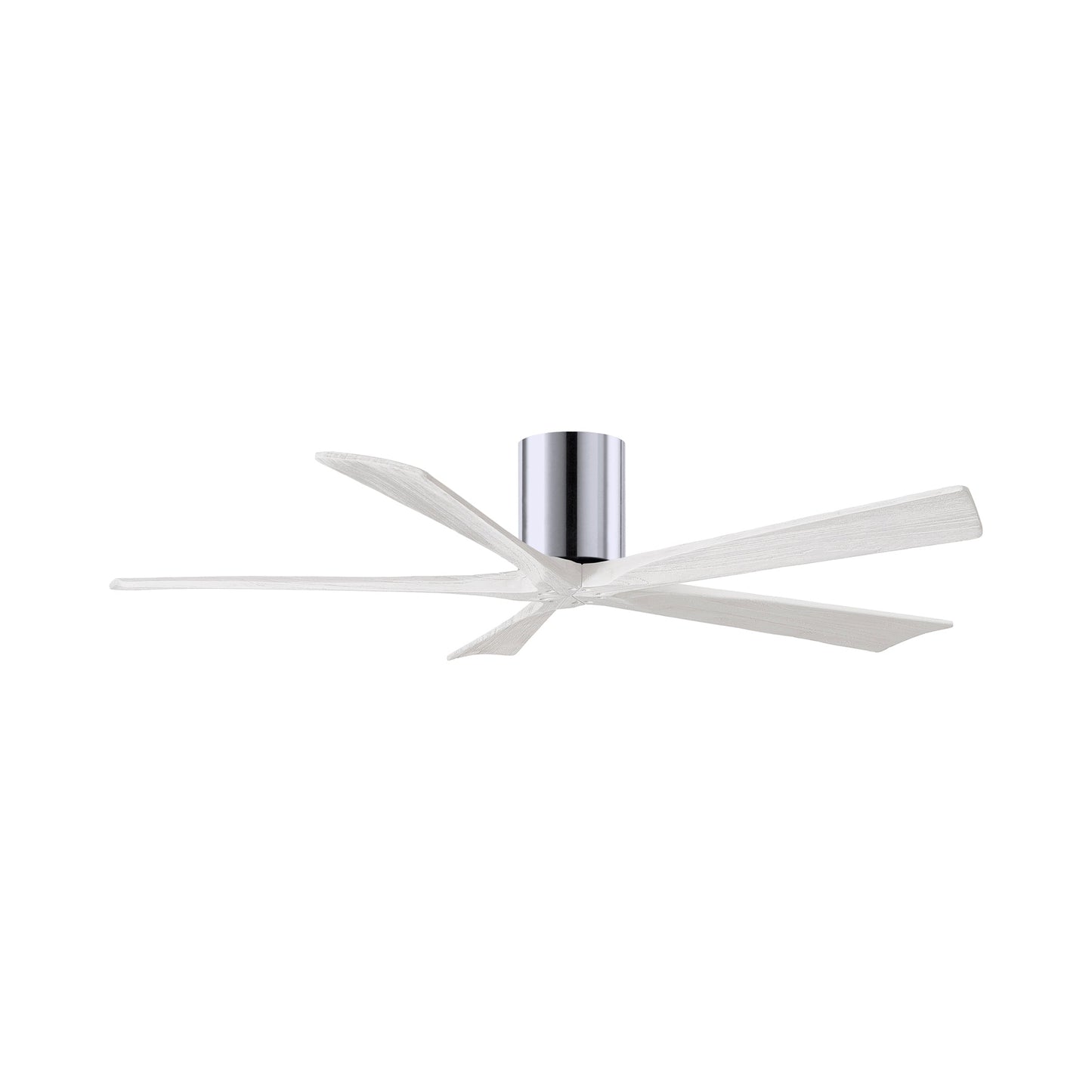 Irene IR5H Flush Mount Ceiling Fan in Polished Chrome/Matte White (60-Inch).