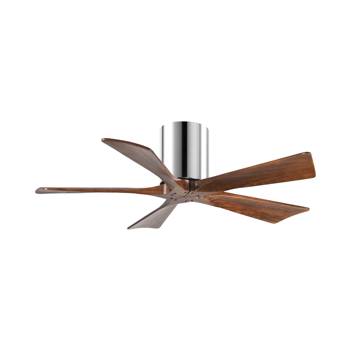 Irene IR5H Flush Mount Ceiling Fan in Polished Chrome/Walnut (42-Inch).