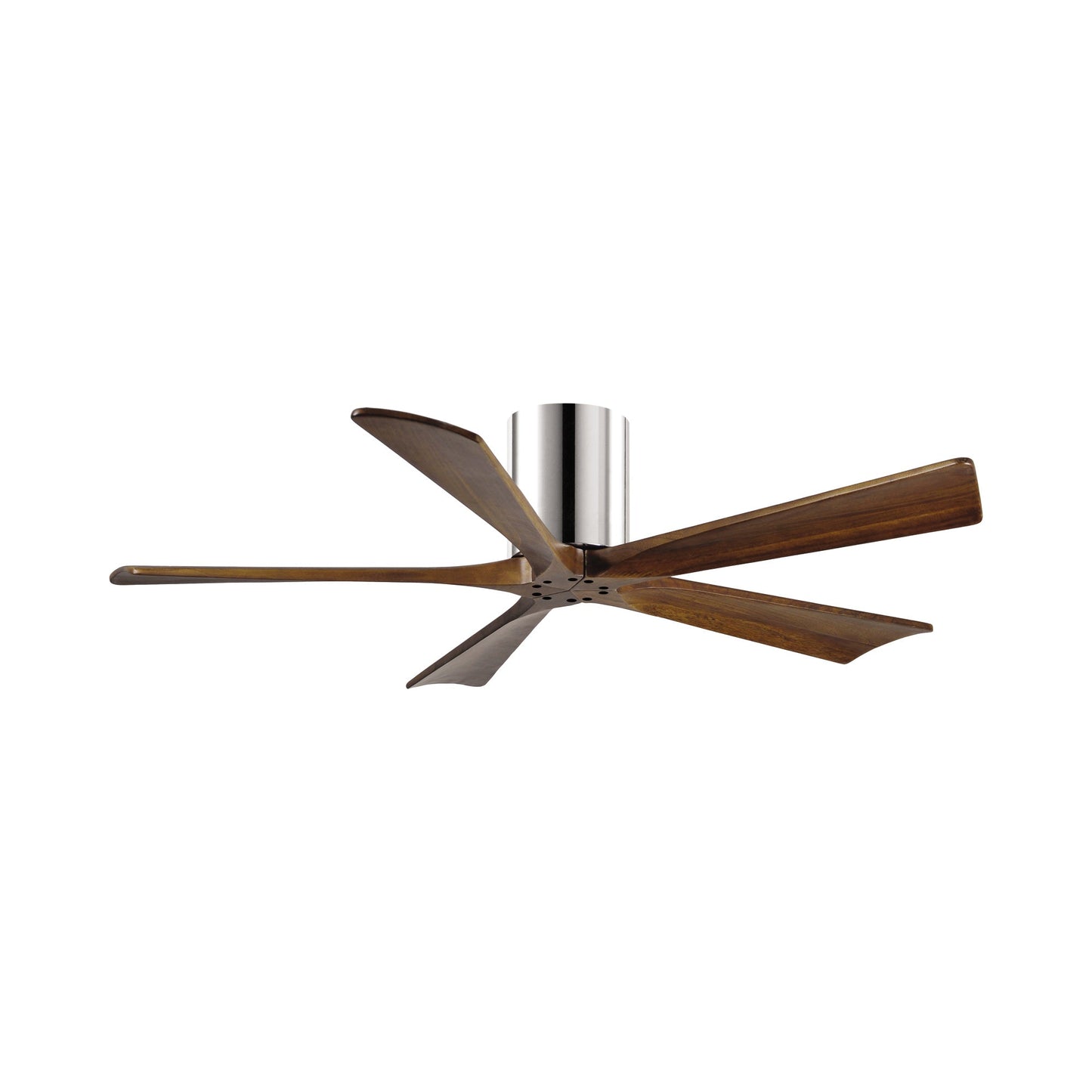 Irene IR5H Flush Mount Ceiling Fan in Polished Chrome/Walnut (52-Inch).