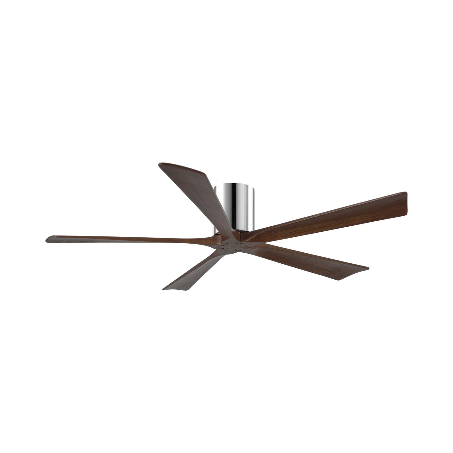 Irene IR5H Flush Mount Ceiling Fan in Polished Chrome/Walnut (60-Inch).