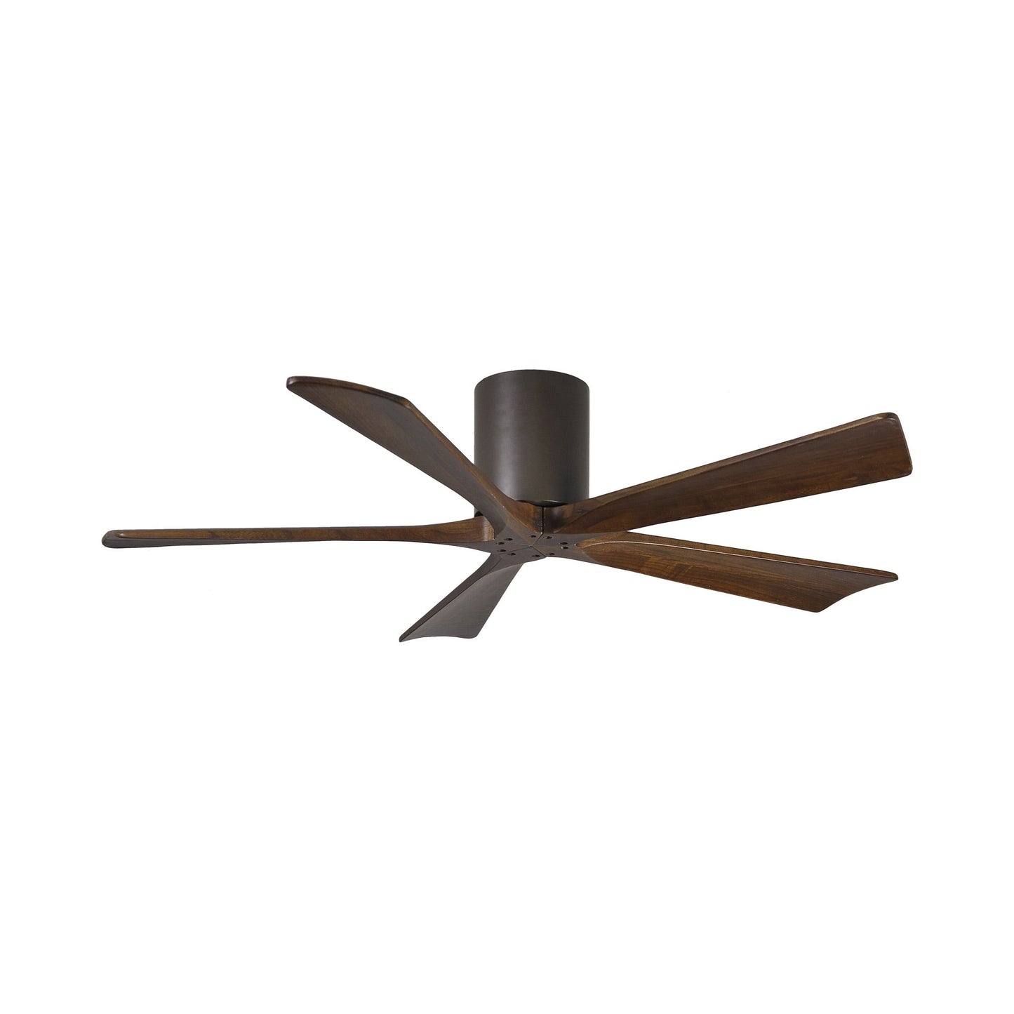 Irene IR5H Flush Mount Ceiling Fan in Textured Bronze/Walnut (52-Inch).