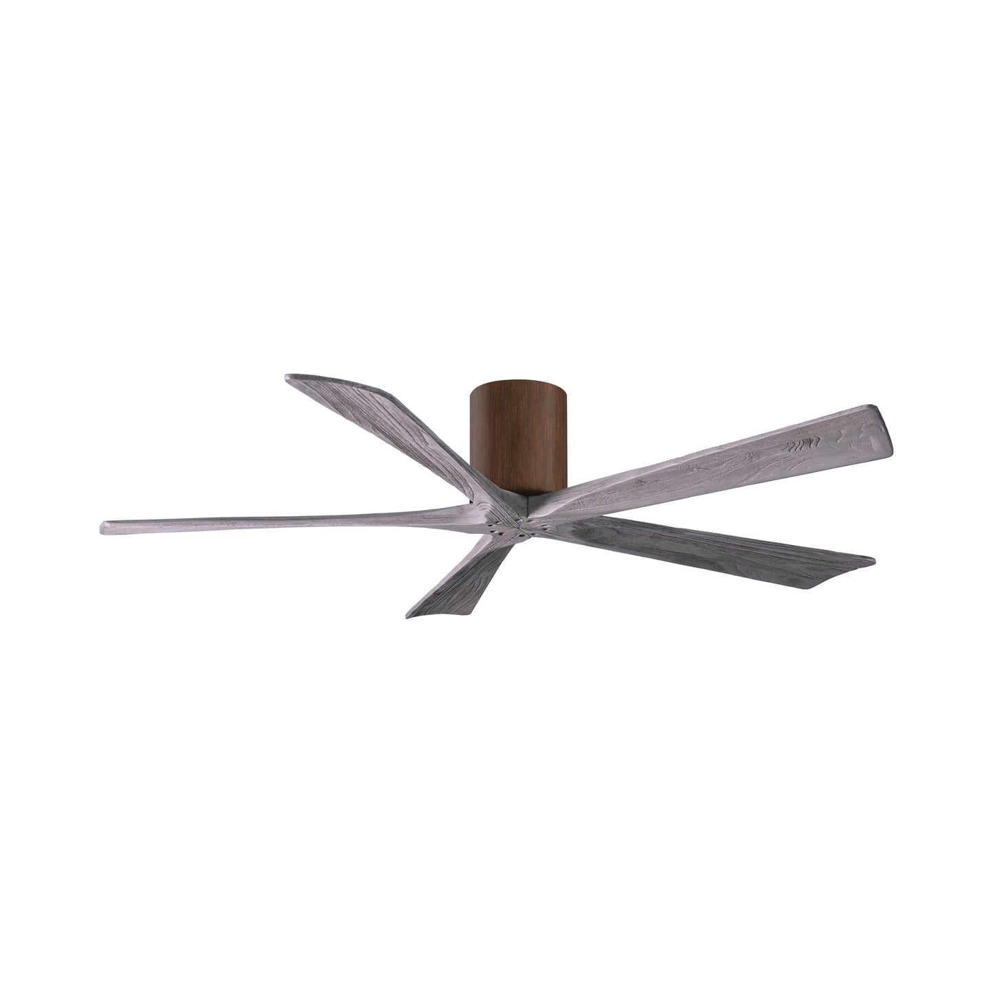 Irene IR5H Flush Mount Ceiling Fan in Walnut/Barn Wood (60-Inch).