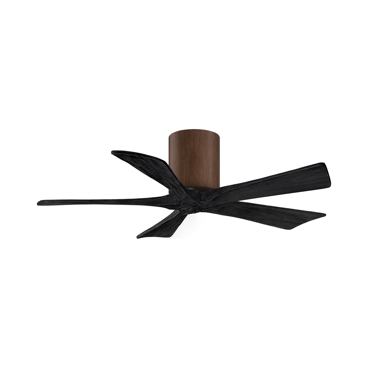 Irene IR5H Flush Mount Ceiling Fan in Walnut/Matte Black (42-Inch).