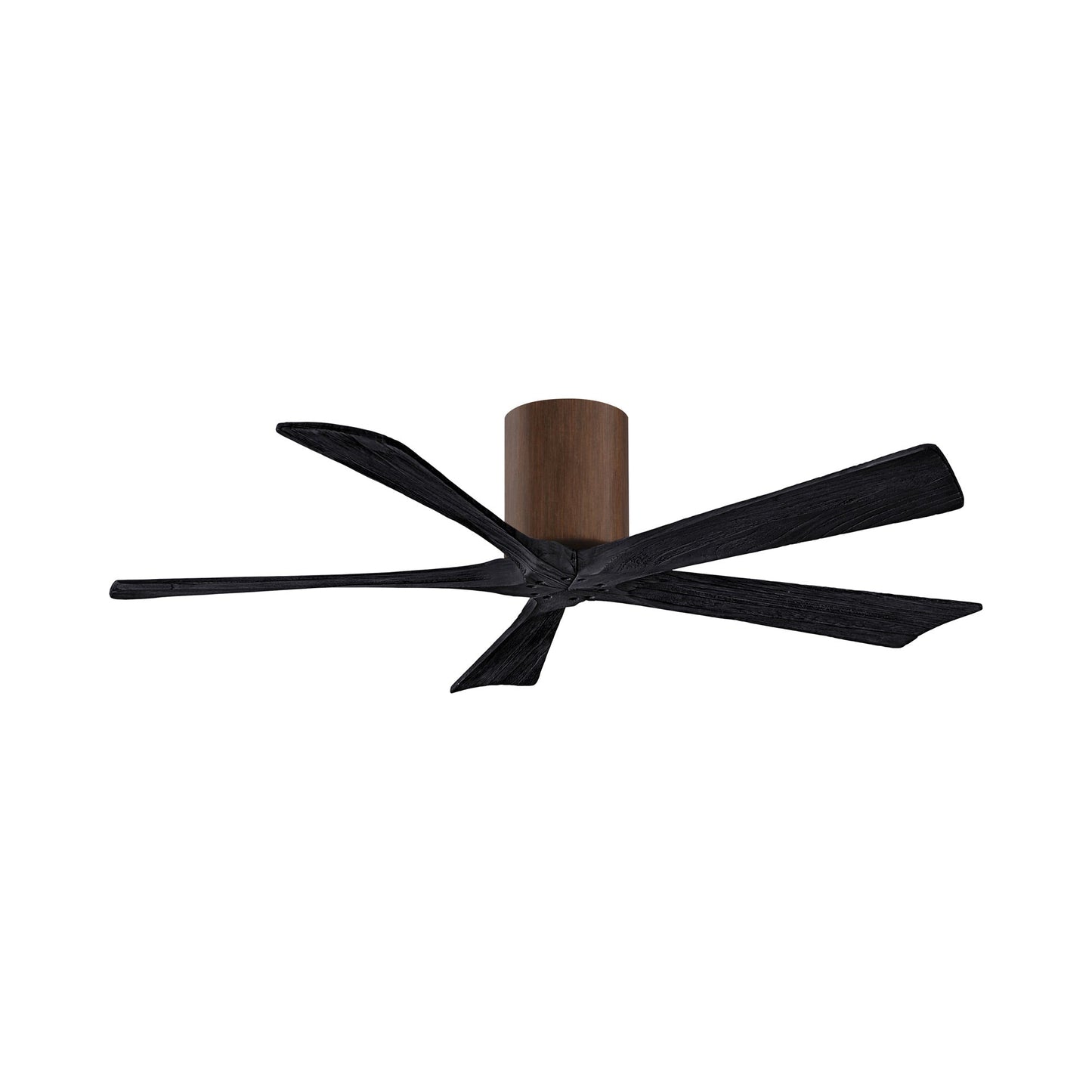 Irene IR5H Flush Mount Ceiling Fan in Walnut/Matte Black (52-Inch).