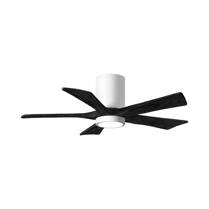 Irene IR5HLK LED Flush Mount Ceiling Fan in Gloss White/Matte Black (42-Inch).