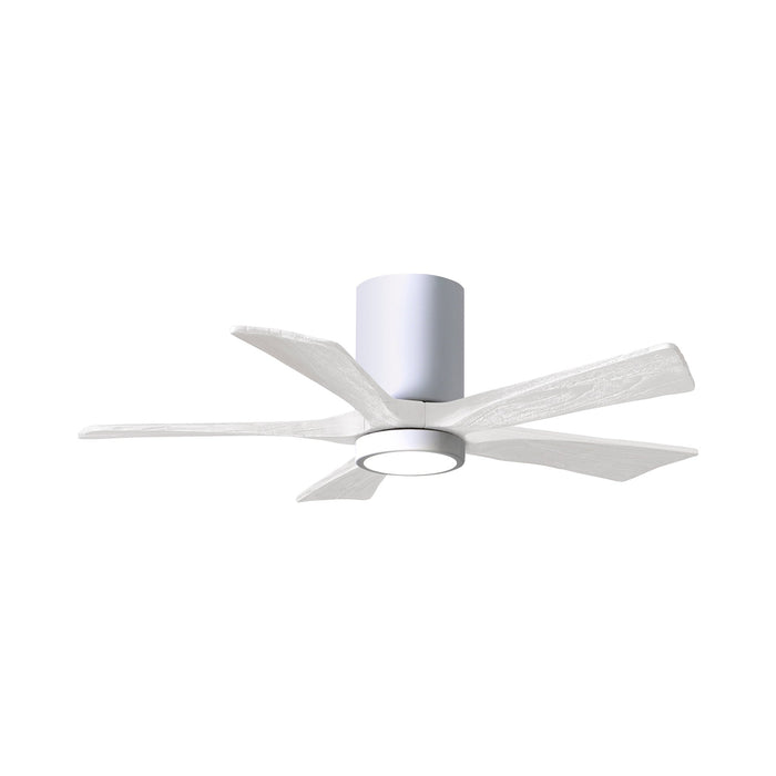 Irene IR5HLK LED Flush Mount Ceiling Fan in Gloss White/Matte White (42-Inch).