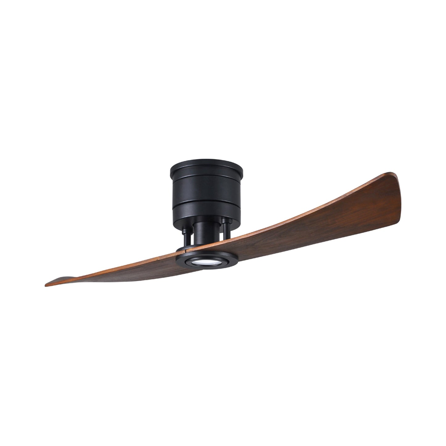 Lindsay LED Ceiling Fan in Matte Black/Walnut.