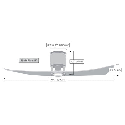 Lindsay LED Ceiling Fan - line drawing.