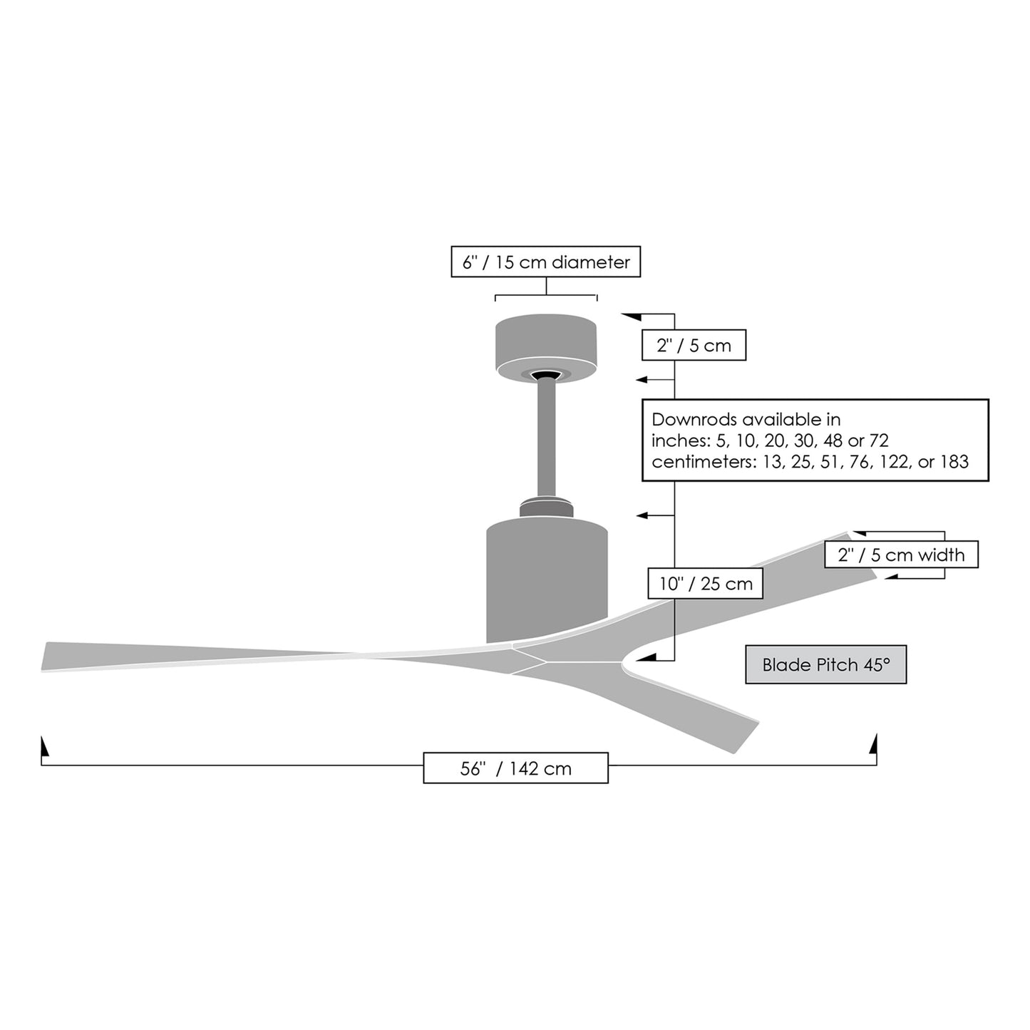 Molly Ceiling Fan - line drawing.