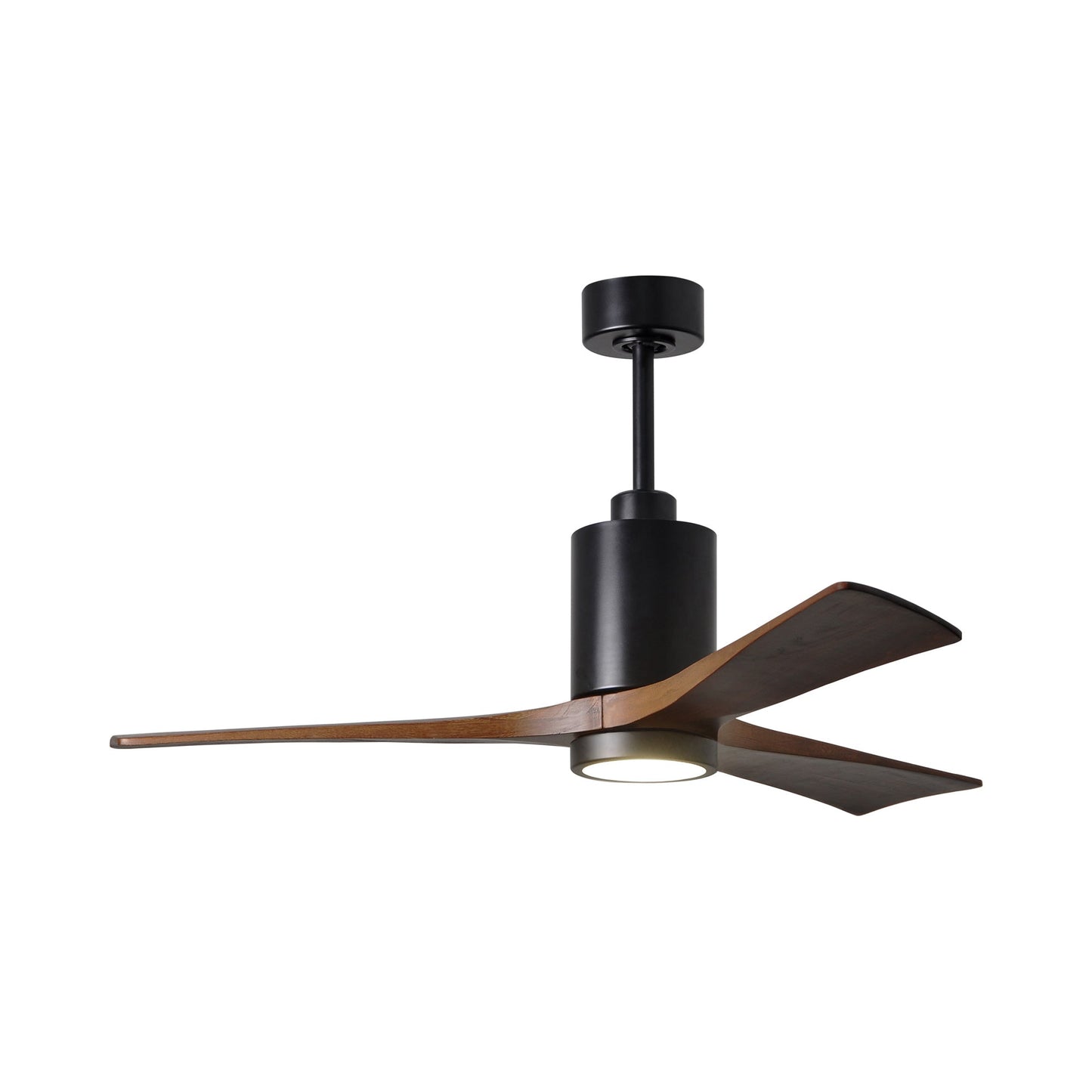 Patricia 3 Indoor / Outdoor LED Ceiling Fan in Matte Black/Walnut (52-Inch).