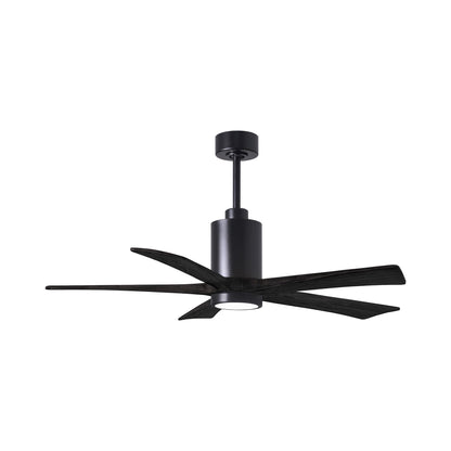 Patricia 5 Indoor / Outdoor LED Ceiling Fan in Matte Black/Matte Black (52-Inch).