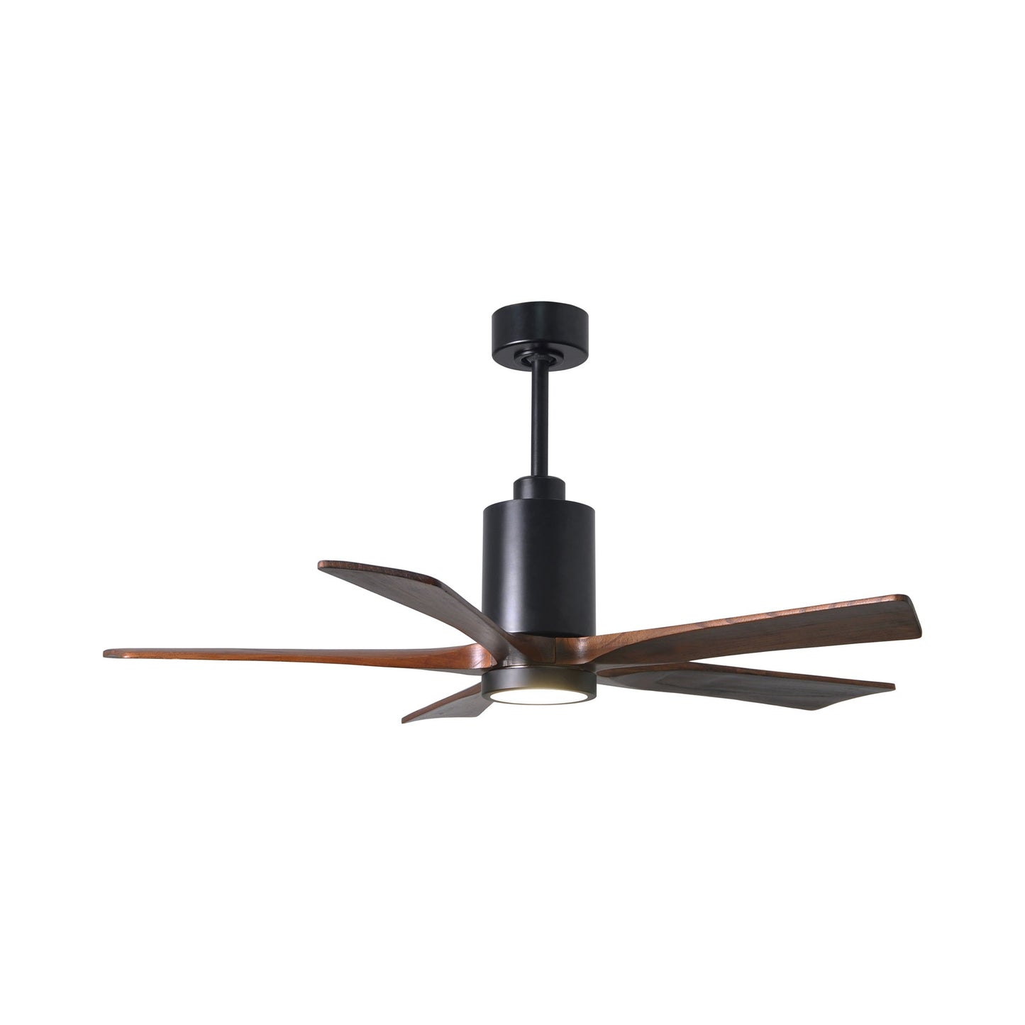 Patricia 5 Indoor / Outdoor LED Ceiling Fan in Matte Black/Walnut (52-Inch).