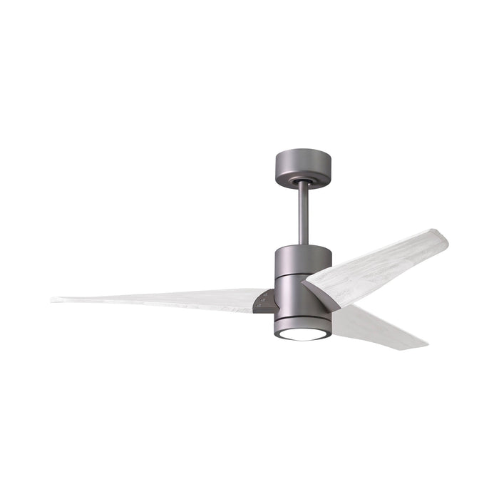 Super Janet LED Ceiling Fan in Brushed Nickel/Matte White (52-Inch).