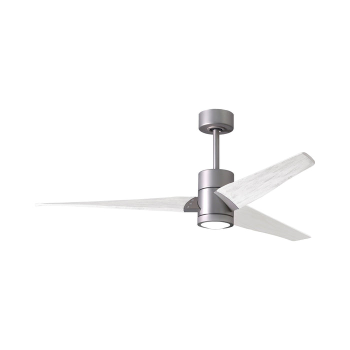 Super Janet LED Ceiling Fan in Brushed Nickel/Matte White (60-Inch).