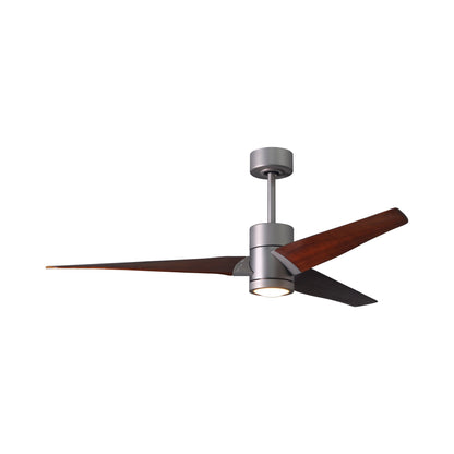 Super Janet LED Ceiling Fan in Brushed Nickel/Walnut (60-Inch).