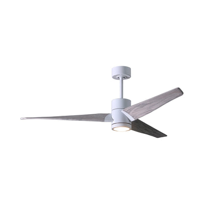 Super Janet LED Ceiling Fan in Gloss White/Barn Wood (60-Inch).