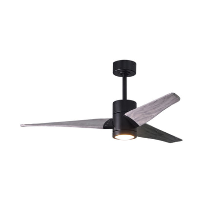 Super Janet LED Ceiling Fan in Matte Black/Barn Wood (52-Inch).