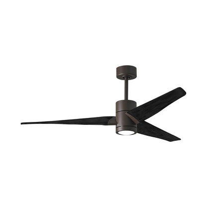 Super Janet LED Ceiling Fan in Textured Bronze/Matte Black (60-Inch).