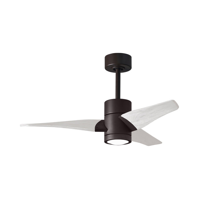 Super Janet LED Ceiling Fan in Textured Bronze/Matte White (42-Inch).