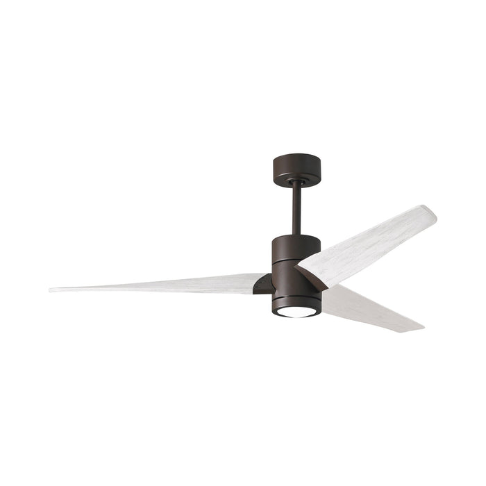 Super Janet LED Ceiling Fan in Textured Bronze/Matte White (60-Inch).