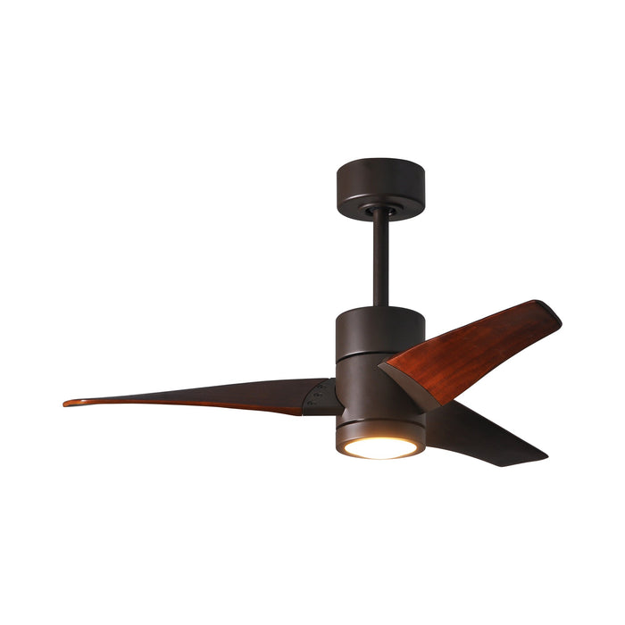 Super Janet LED Ceiling Fan in Textured Bronze/Walnut (42-Inch).