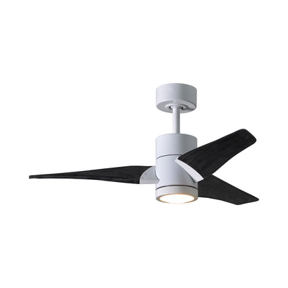 Super Janet LED Ceiling Fan in White/Matte Black (42-Inch).