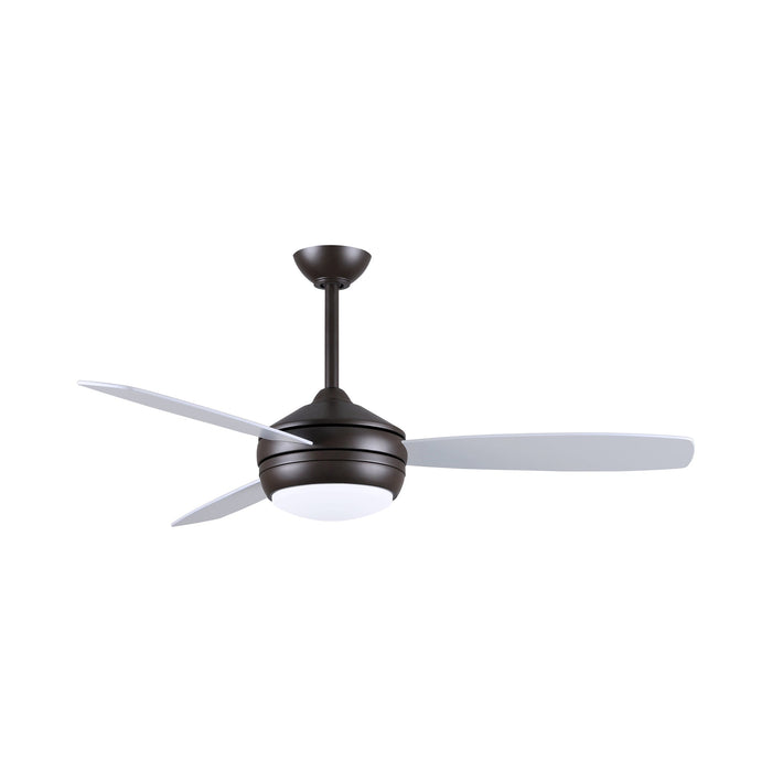 T-24 LED Ceiling Fan in Textured Bronze/Matte White/Brushed Nickel.
