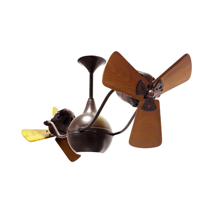 Vent-Bettina Ceiling Fan in Bronzette/Solid Mahogany Wood.