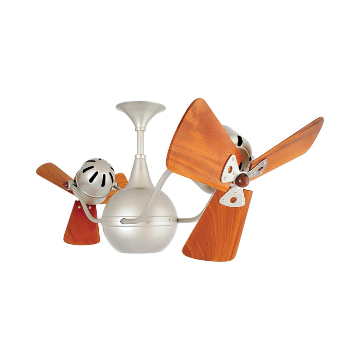 Vent-Bettina Ceiling Fan in Brushed Nickel/Solid Mahogany Wood.