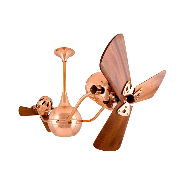 Vent-Bettina Ceiling Fan in Polished Copper/Solid Mahogany Wood.