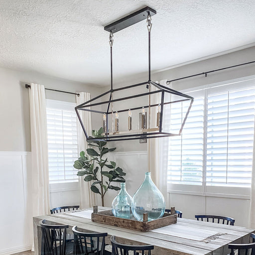 Abode Linear Suspension Light in dining room.