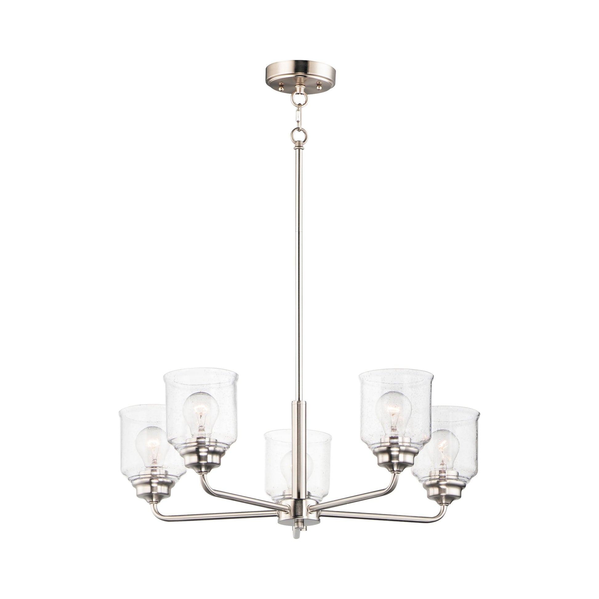 Acadia Chandelier in Satin Nickel (5-Light).