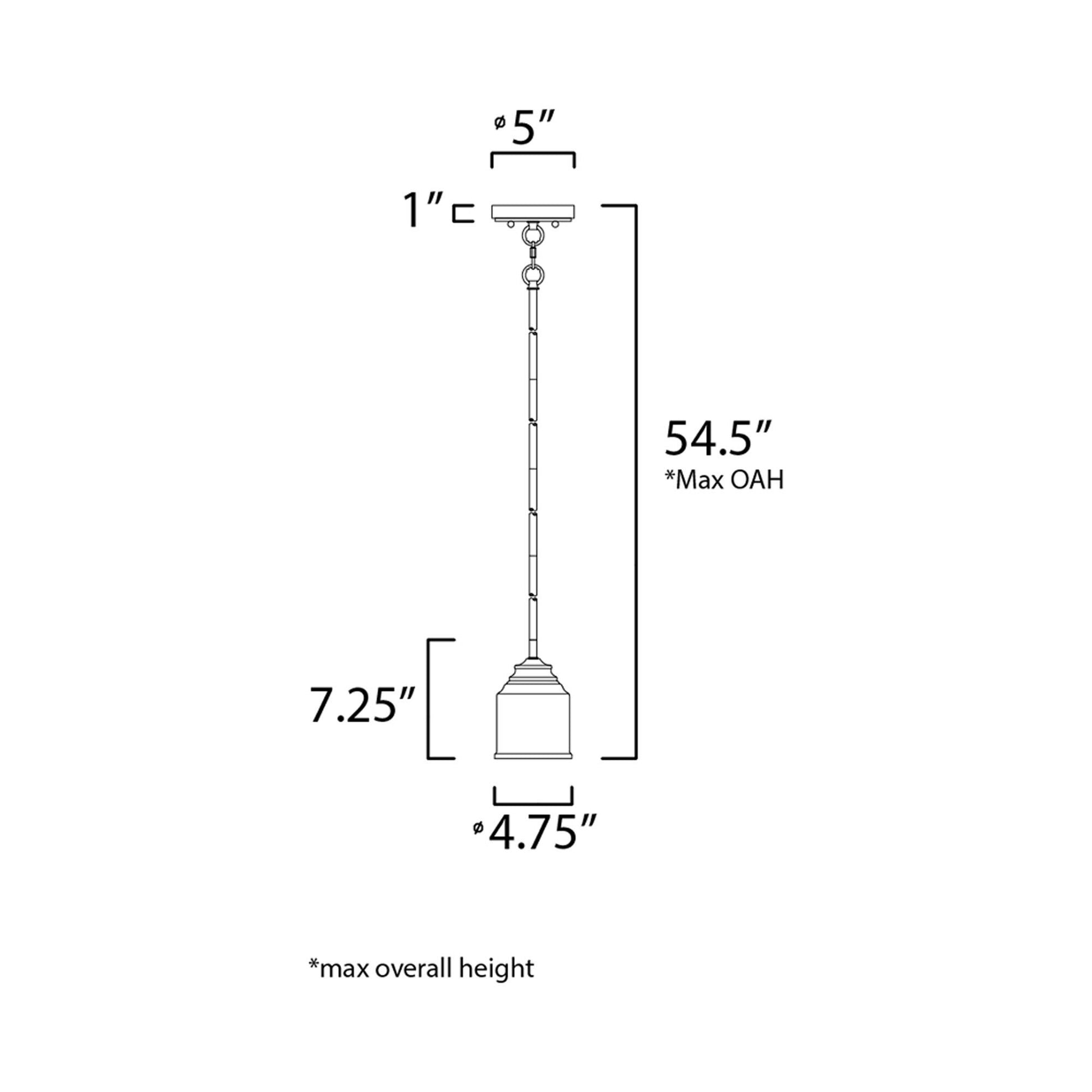 Acadia Pendant Light - line drawing.