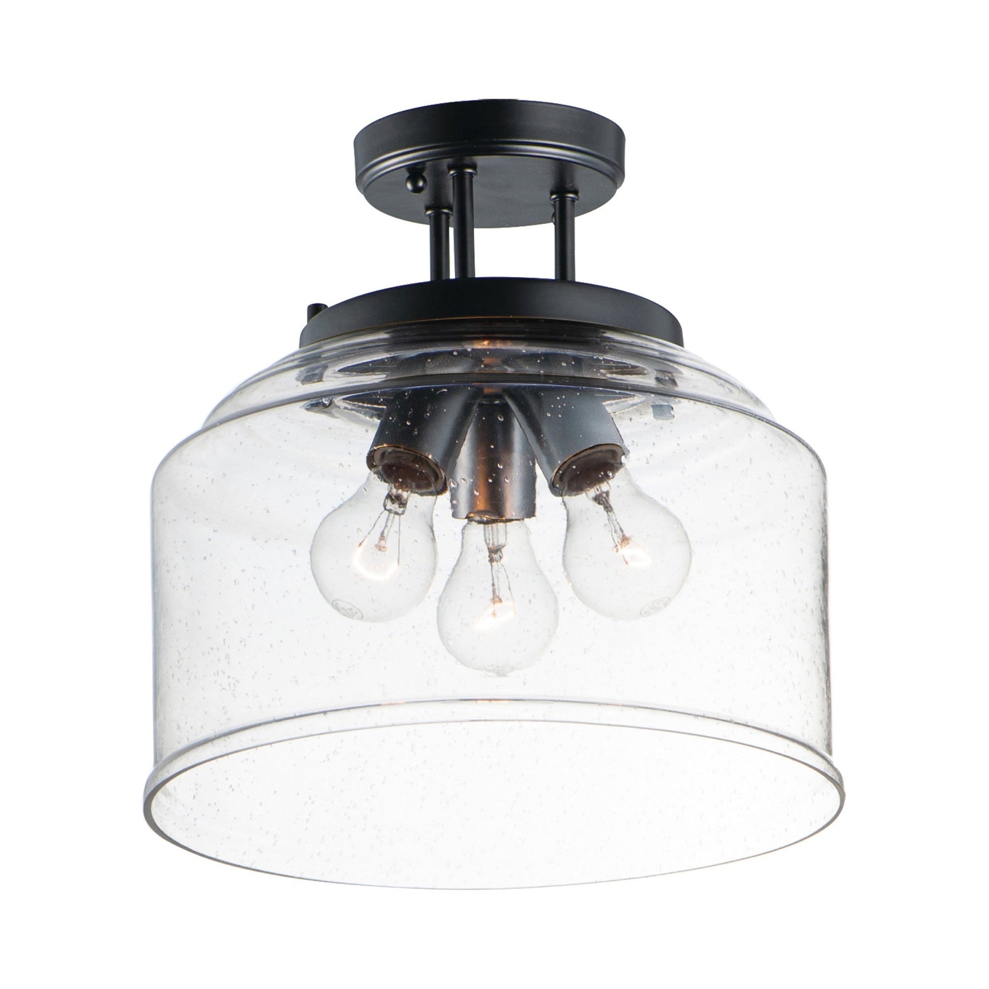 Acadia Semi Flush Mount Ceiling Light in Black (3-Light).