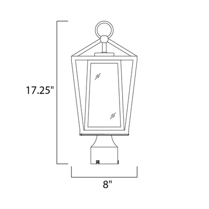 Artisan Outdoor Post Light - line drawing.